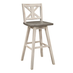 Amsonia White Swivel Pub Counter Height Chair - Ornate Home