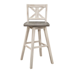 Amsonia White Swivel Pub Counter Height Chair - Ornate Home