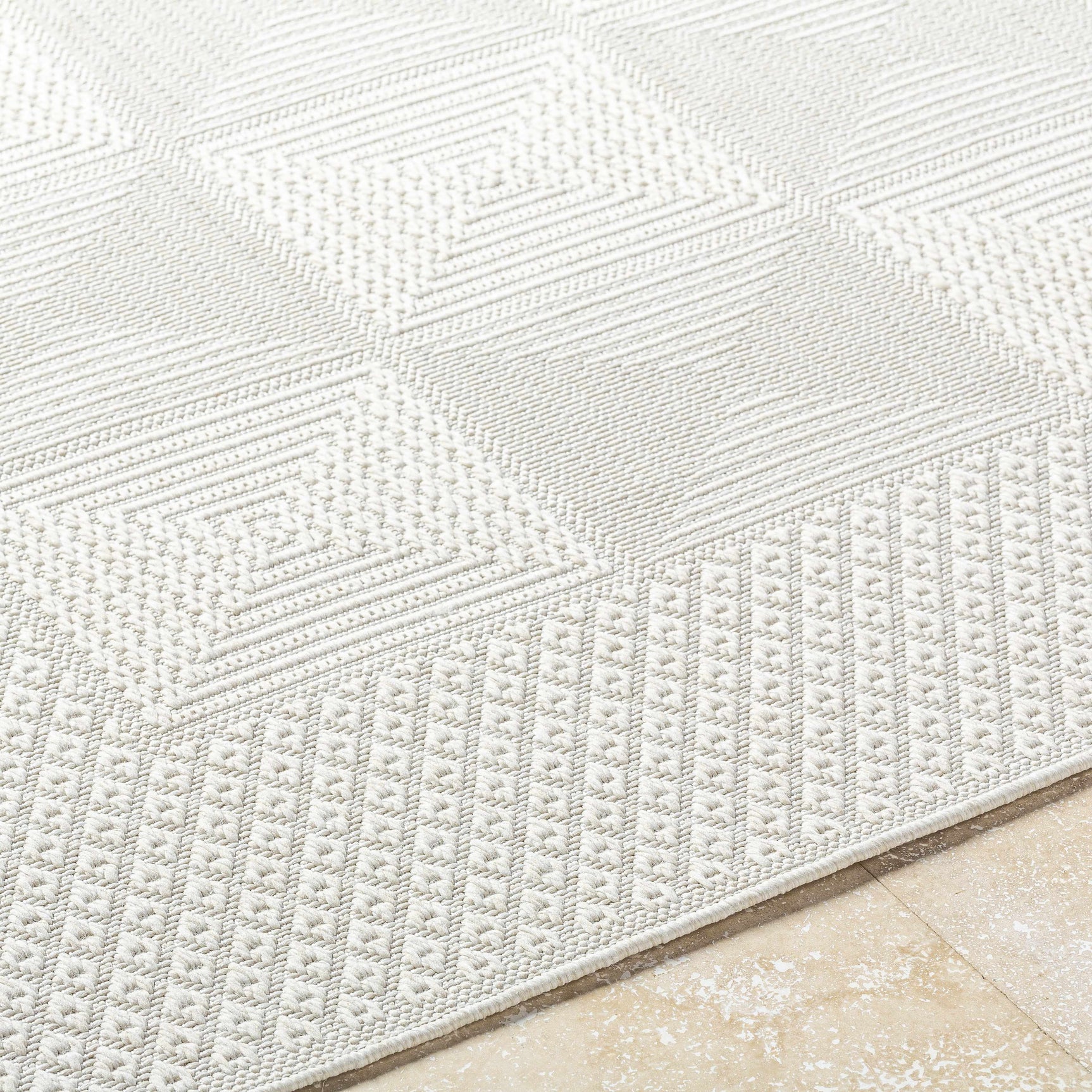 Anabia White Outdoor Area Rug - Ornate Home