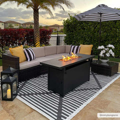Anah 3D Black Outdoor Rug - Ornate Home