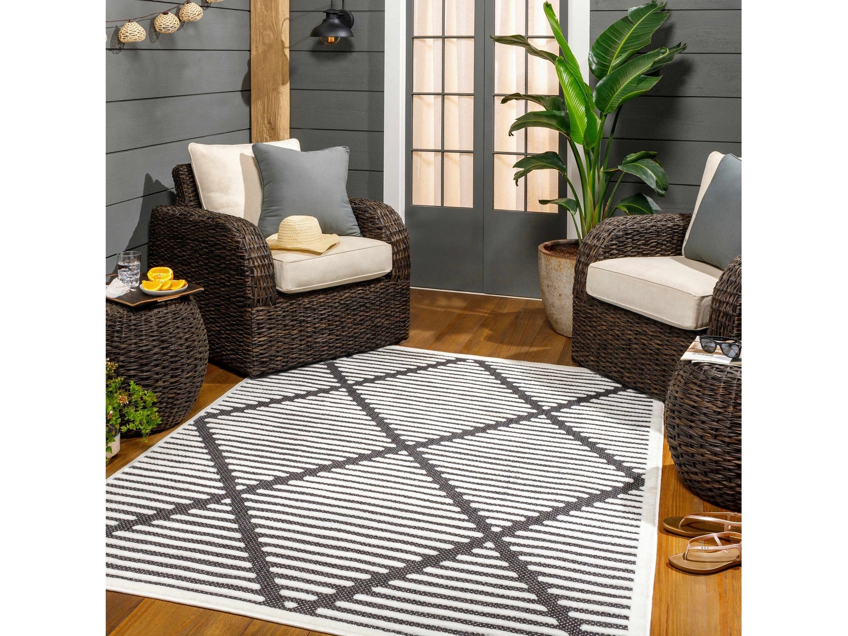 Anah Black Durable Rug - Ornate Home