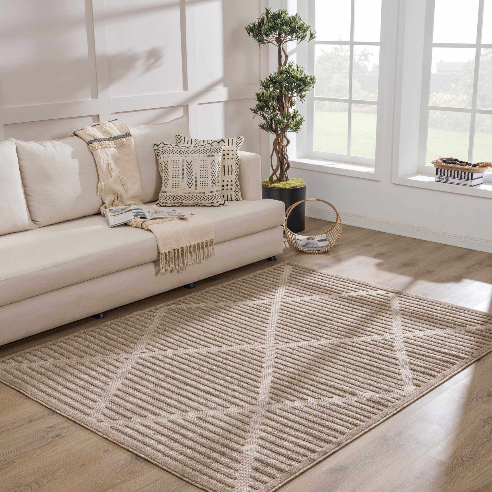 Anah Tan Outdoor Rug - Clearance - Ornate Home