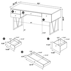 Analiese Mango 63-inch 4-drawer Writing Desk - Ornate Home