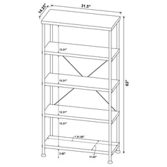 Analiese Mango 63-inch 4-shelf Bookshelf - Ornate Home