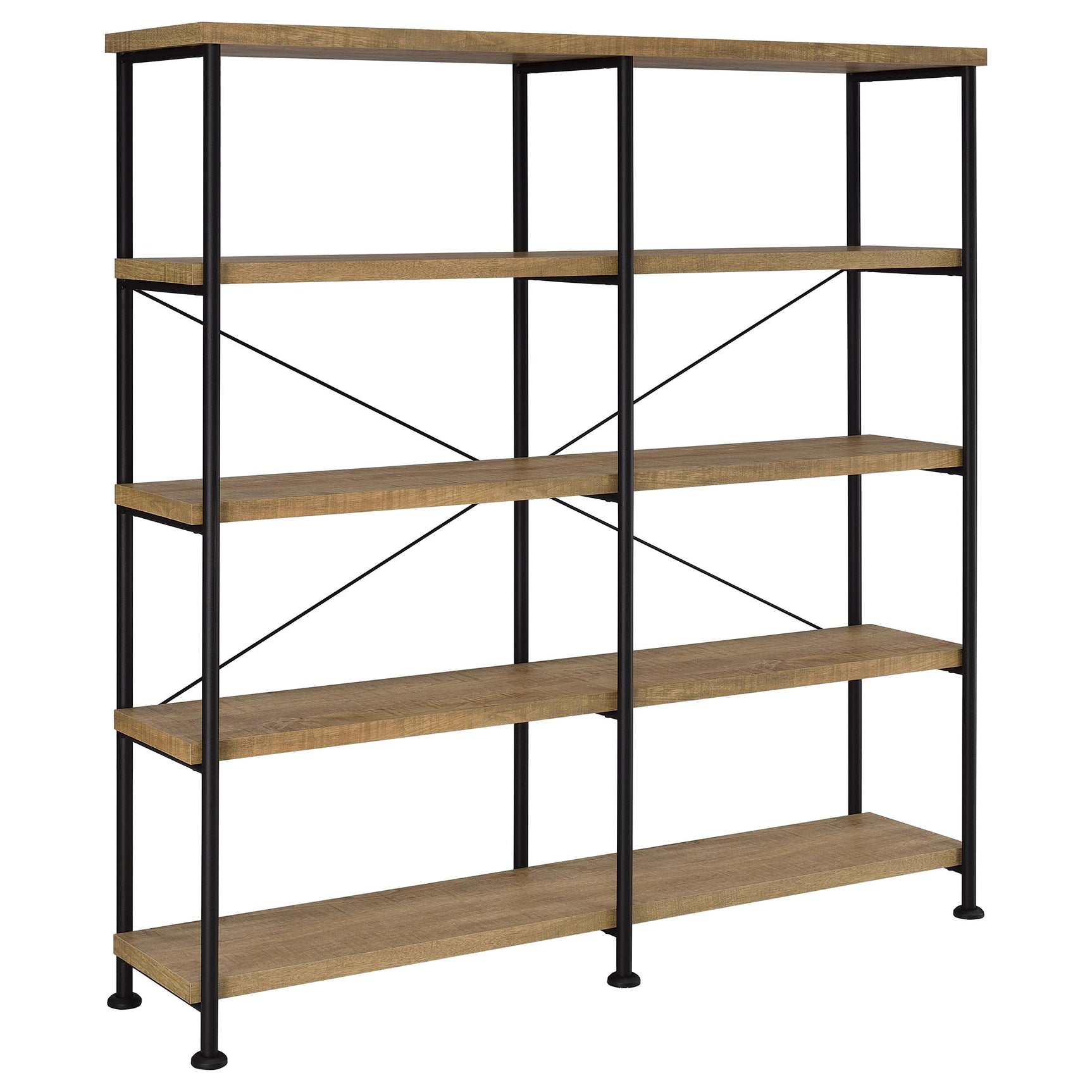 Analiese Mango 63-inch 4-shelf Double Bookshelf - Ornate Home