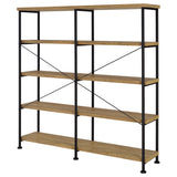 Analiese Mango 63-inch 4-shelf Double Bookshelf - Ornate Home