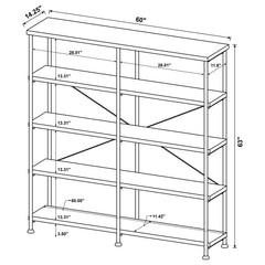 Analiese Mango 63-inch 4-shelf Double Bookshelf - Ornate Home