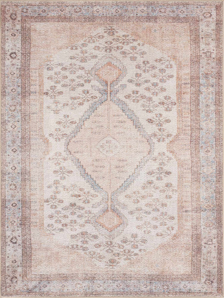 Analu Peach Washable Area Rug - Ornate Home