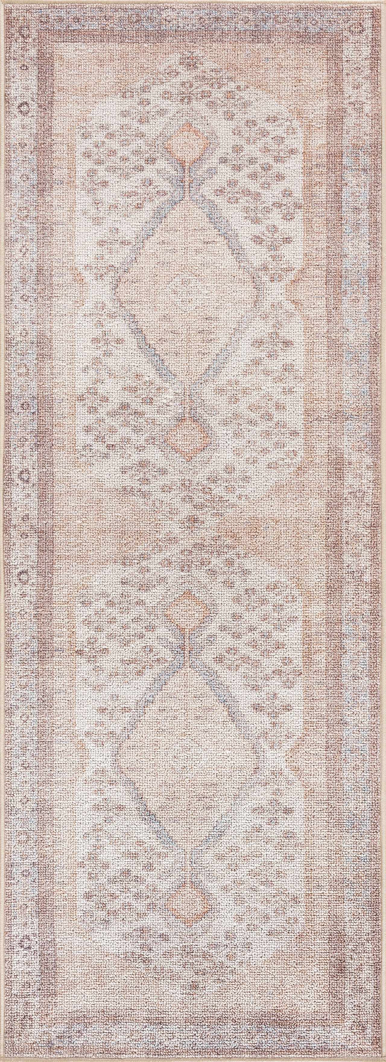 Analu Peach Washable Area Rug - Ornate Home