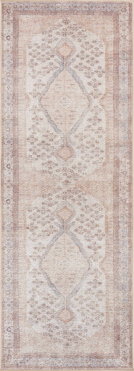Analu Peach Washable Area Rug - Ornate Home