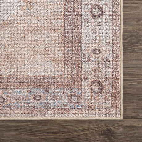 Analu Peach Washable Area Rug - Ornate Home
