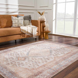 Analu Peach Washable Area Rug - Ornate Home