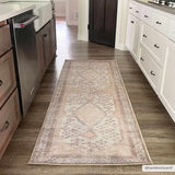 Analu Peach Washable Area Rug - Ornate Home