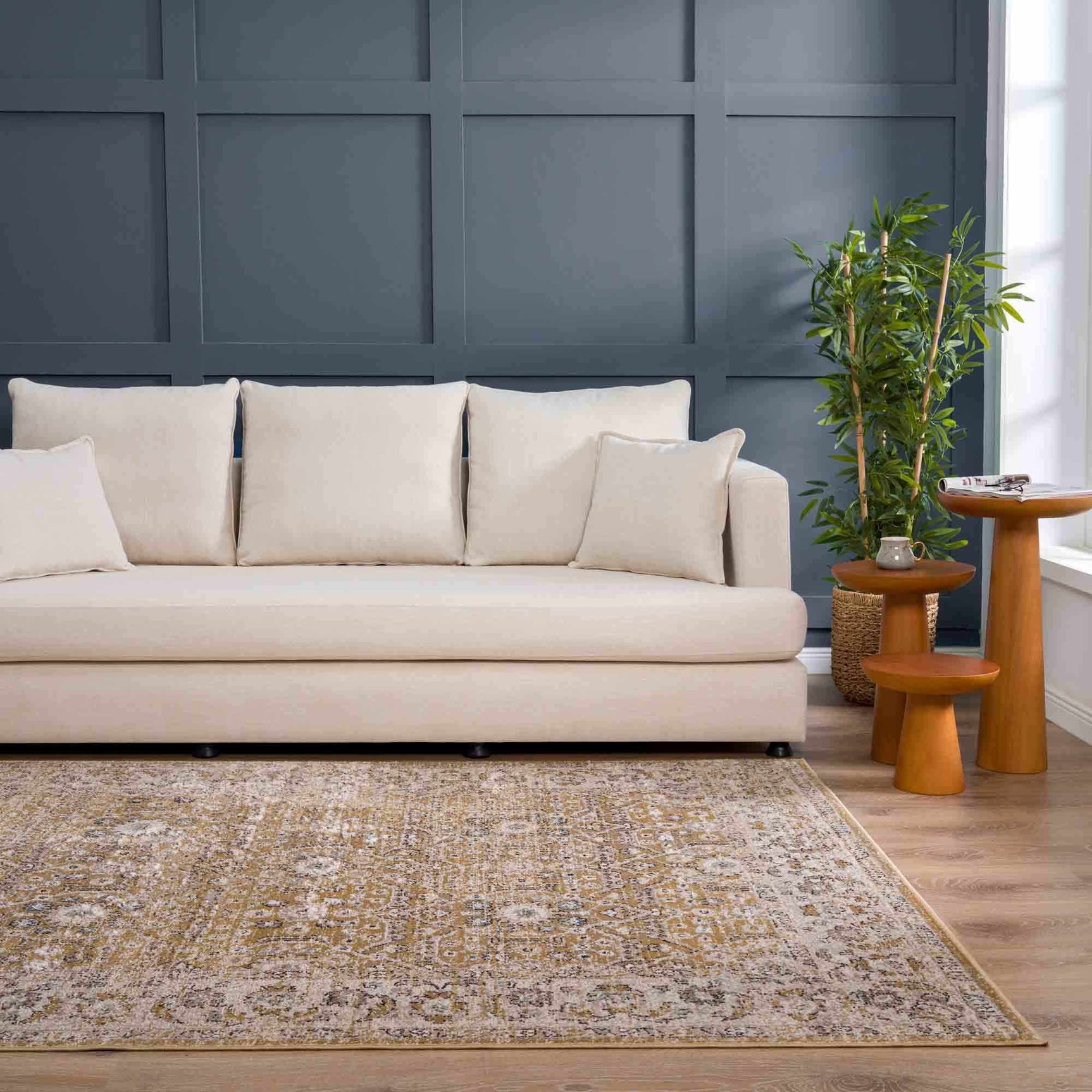 Anana Gold & Beige Area Rug - Clearance - Ornate Home