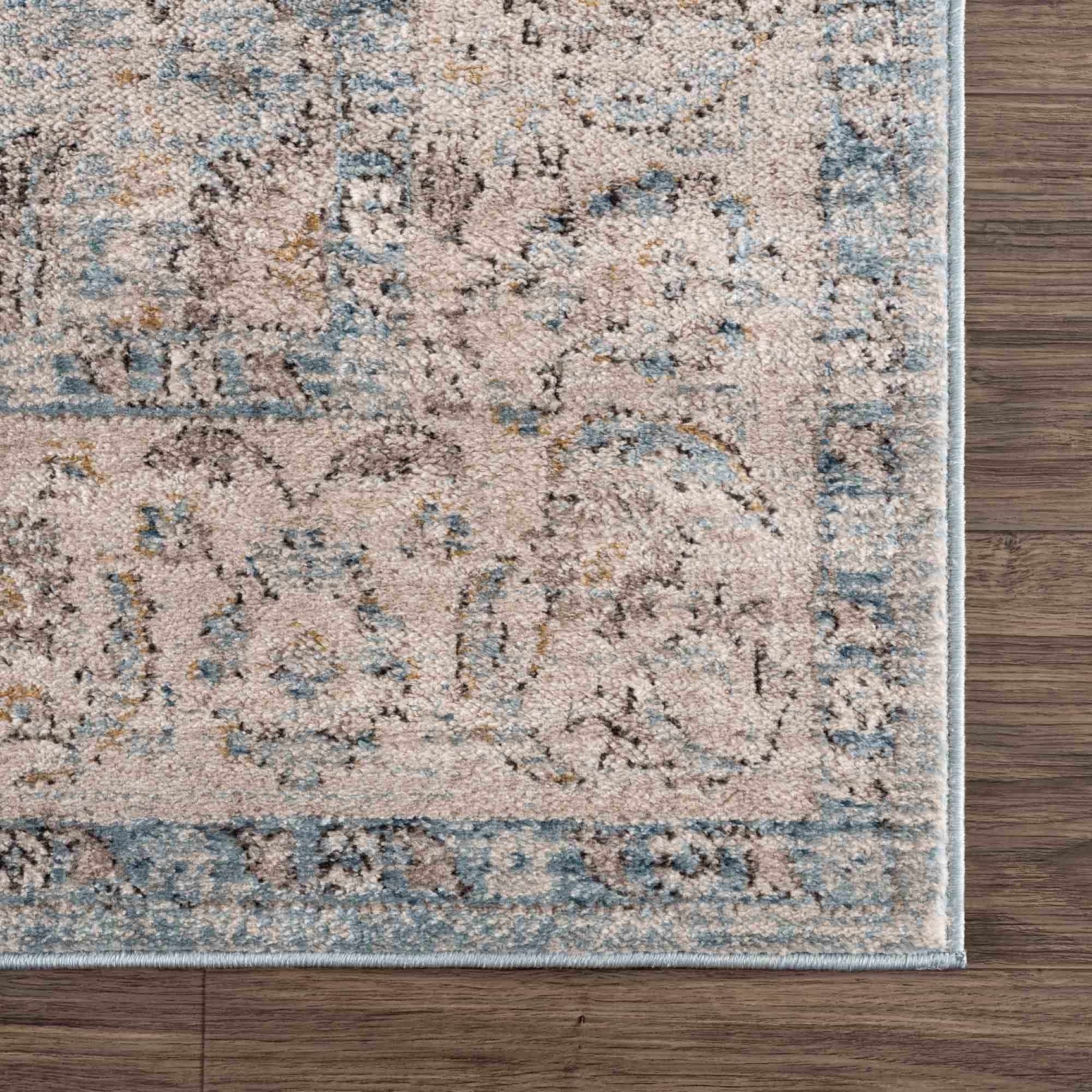 Anana Silver Blue & Beige Area Rug - Clearance - Ornate Home