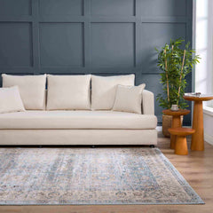 Anana Silver Blue & Beige Area Rug - Clearance - Ornate Home