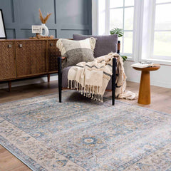 Anana Silver Blue & Beige Area Rug - Clearance - Ornate Home