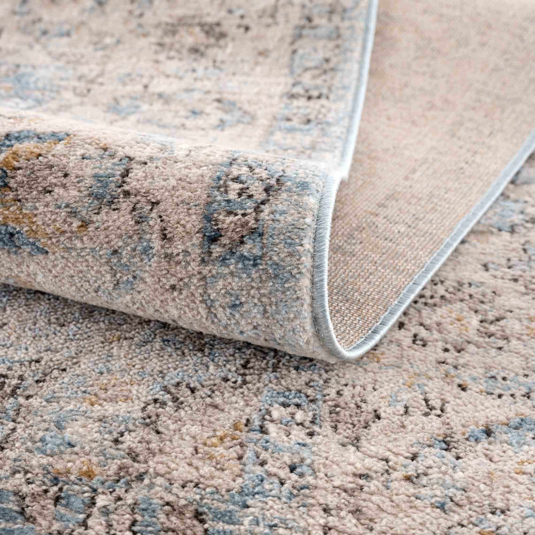 Anana Silver Blue & Beige Area Rug - Clearance - Ornate Home