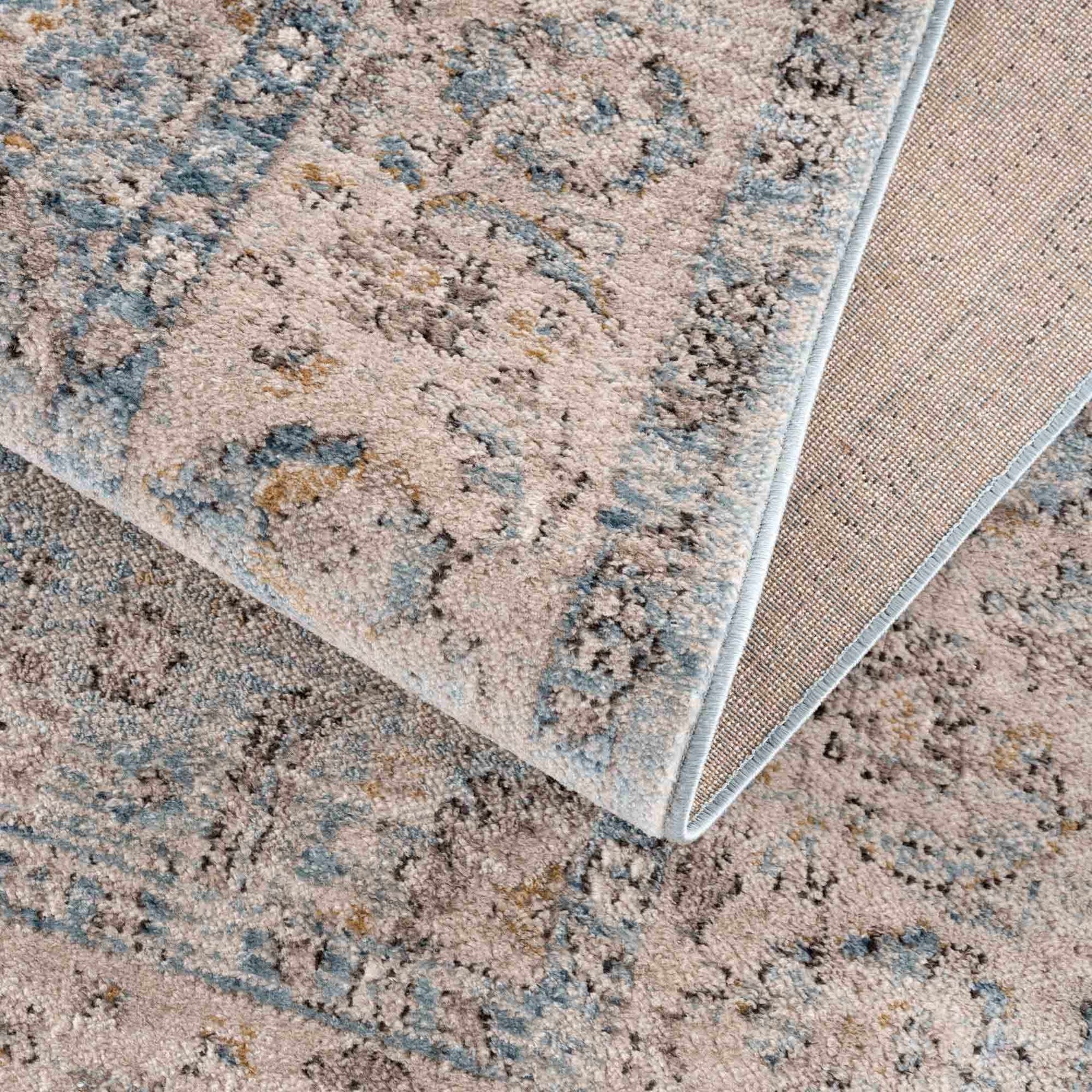 Anana Silver Blue & Beige Area Rug - Clearance - Ornate Home