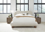 Anansi Afra Chinchilla King Upholstered Wood Leg Platform Bed - Ornate Home