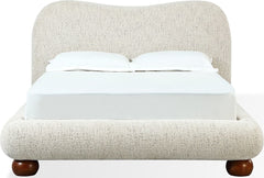 Anansi Afra Chinchilla King Upholstered Wood Leg Platform Bed - Ornate Home