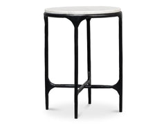 Anapa White Round End Table - Ornate Home