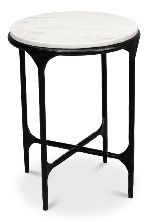 Anapa White Round End Table - Ornate Home