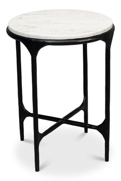 Anapa White Round End Table - Ornate Home