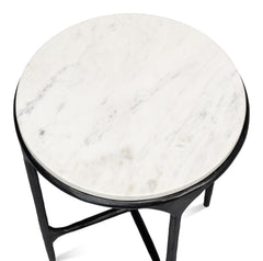 Anapa White Round End Table - Ornate Home
