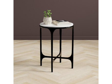 Anapa White Round End Table - Ornate Home