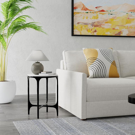 Anapa White Round End Table - Ornate Home