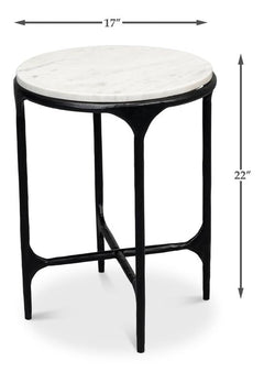 Anapa White Round End Table - Ornate Home
