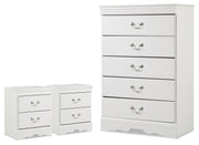 Anarasia White Chest and 2 Nightstands - Ornate Home