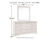 Anarasia White Full Sleigh Bed w/Dresser & Mirror (Online Special Price) - Ornate Home