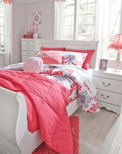 Anarasia White Full Sleigh Youth Bed - Ornate Home