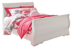 Anarasia White Full Sleigh Youth Bedroom Set with Chest and 2 Nightstands - Ornate Home