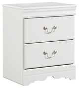 Anarasia White Full Sleigh Youth Bedroom Set with Dresser, Mirror and Nightstand - Ornate Home