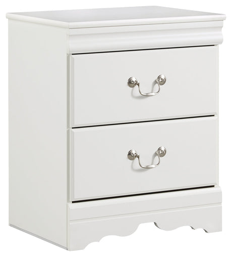Anarasia White Full Sleigh Youth Bedroom Set with Dresser, Mirror and Nightstand - Ornate Home