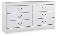 Anarasia White Full Sleigh Youth Bedroom Set with Dresser and Nightstand - Ornate Home