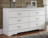 Anarasia White Full Sleigh Youth Bedroom Set with Dresser and Nightstand - Ornate Home