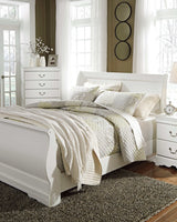 Anarasia White Queen Sleigh Bed - Ornate Home