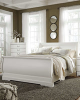 Anarasia White Queen Sleigh Bed - Ornate Home