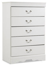Anarasia White Queen Sleigh Bedroom Set with Chest of Drawers and Nightstand (Online Special Price) - Ornate Home