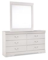 Anarasia White Queen Sleigh Bedroom Set with Dresser, Mirror and 2 Nightstands (Online Special Price) - Ornate Home