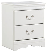 Anarasia White Queen Sleigh Bedroom Set with Dresser, Mirror and Nightstand - Ornate Home