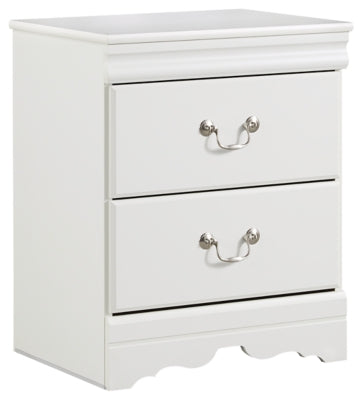 Anarasia White Queen Sleigh Bedroom Set with Dresser, Mirror and Nightstand - Ornate Home