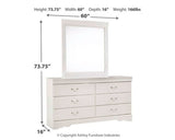 Anarasia White Queen Sleigh Bedroom Set with Dresser, Mirror and Nightstand - Ornate Home