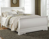 Anarasia White Queen Sleigh Bedroom Set with Dresser, Mirror and Nightstand - Ornate Home