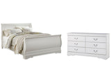 Anarasia White Queen Sleigh Bedroom Set with Dresser (Online Special Price) - Ornate Home