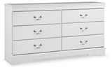 Anarasia White Queen Sleigh Bedroom Set with Dresser (Online Special Price) - Ornate Home